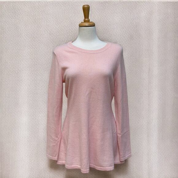Isaac Mizrahi 100% Cashmere Sweater Tunic Sz S Pastel Pink Crew Neck Preppy Soft - Picture 1 of 9